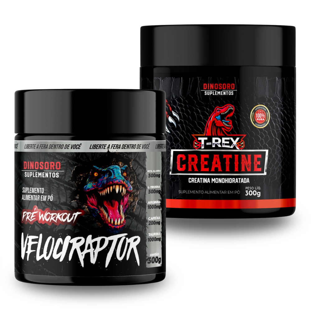 KIT CREATINA + PRÉ-TREINO DINOSORO SUPLEMENTOS