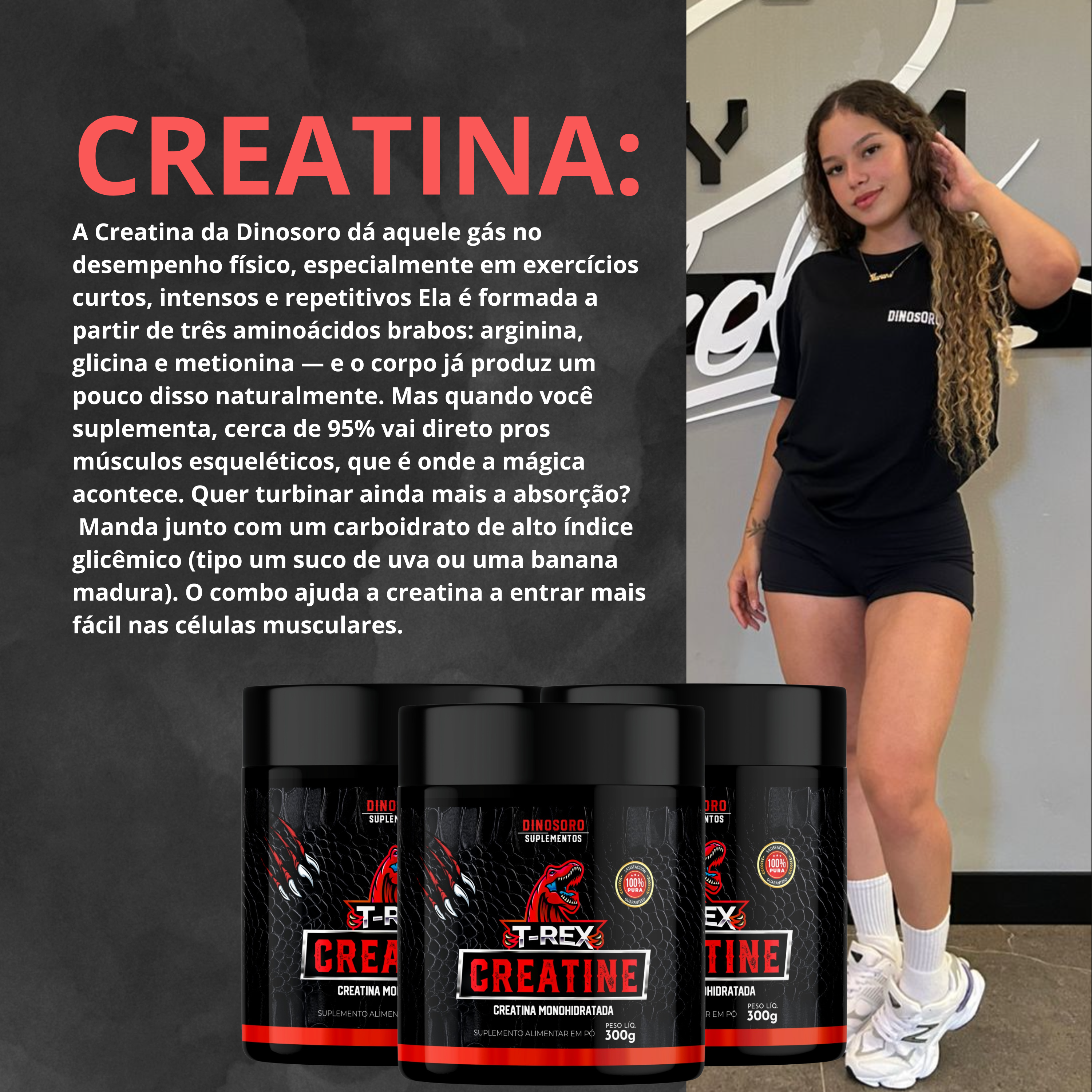 KIT CREATINA + PRÉ-TREINO DINOSORO SUPLEMENTOS